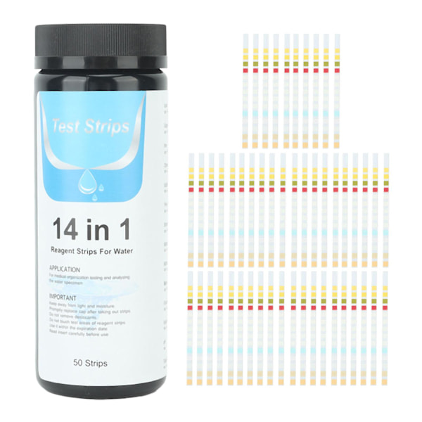 50 Strips Water Test Strips 14 in 1 PH Meter Testing Paper for Drinking Water Pool Hot Spring Pond