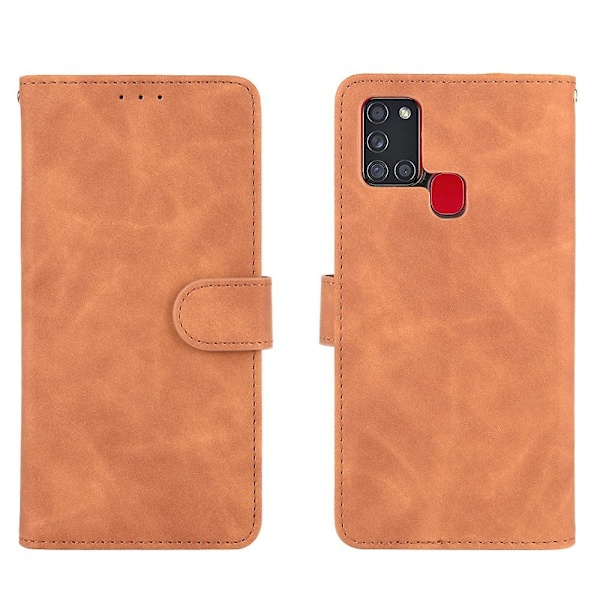 Skin-touch lommebok stativ skinn flip deksel etui for Samsung Galaxy A21s