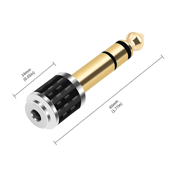 1/2 st High Performance Kolfiber 6.35mm Han till 3.5mm Hon Audioadapter GY01