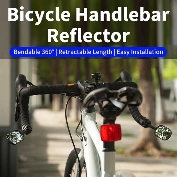 Cykel bakspejl 360 grader Justerbar Roterbar Vejspejl Cykelstyr Indtrækkelig sammenfoldelig reflektor