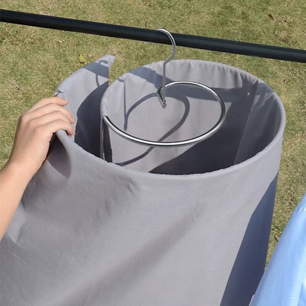 Lakenhenger, Multifunksjonell Plassbesparende Spiralhenger, 304 Rustfritt Stål, Lengde 2 Meter, Kroker for Tørking av Laken og Sengetepper