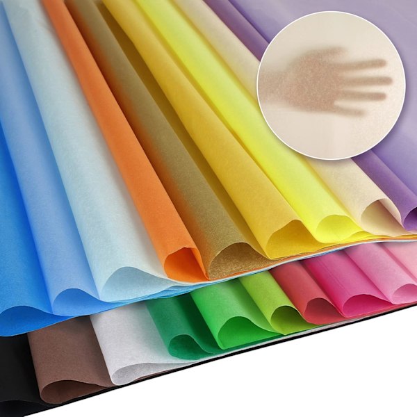 60 Stycken 50 X 70cm Färgat Silkespapper, 20 Färger, för Kreativ Dekoration, Omslagspapper, Presentförpackningsfyllning