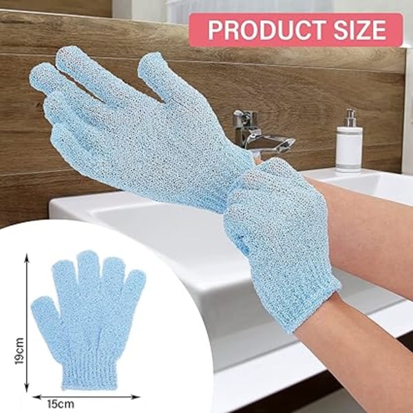 Exfolierande Badhandskar Kroppsskrubbhandskar Badhandskar 6-pack (Färgglada - 3 par)