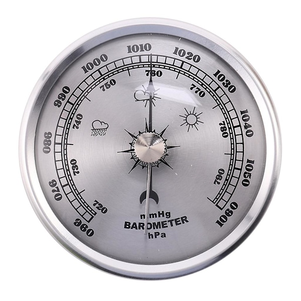 Værstasjon med barometer og urskive