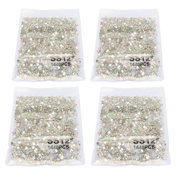 5760PCS Crystal Rhinestones Exquisite Cutting Flat Back Round Rhinestones for DIY Crafts Jewelry Decoration