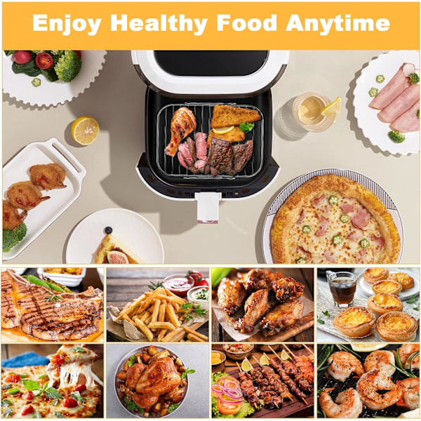 Air Fryer -lisätarvikkeet, 2 kpl Air Fryer -paistoteline, Air Fryer -paistoteline, uudelleenkäytettävä mikroaaltouuniin, kakkuvuoka, höyrystin - neliö