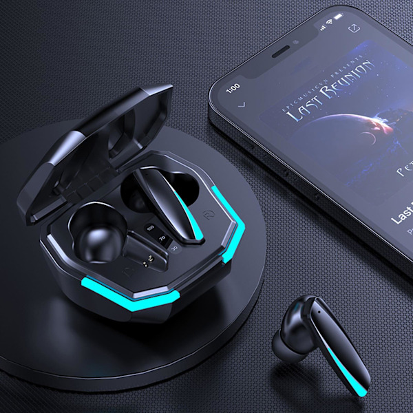 Bluetooth-hovedtelefoner 5.2 Trådløst Bluetooth-headset dedikeret til Esports, In-Ear, Lav latenstid, Støjreduktion, Binaural Stereo HD-opkald