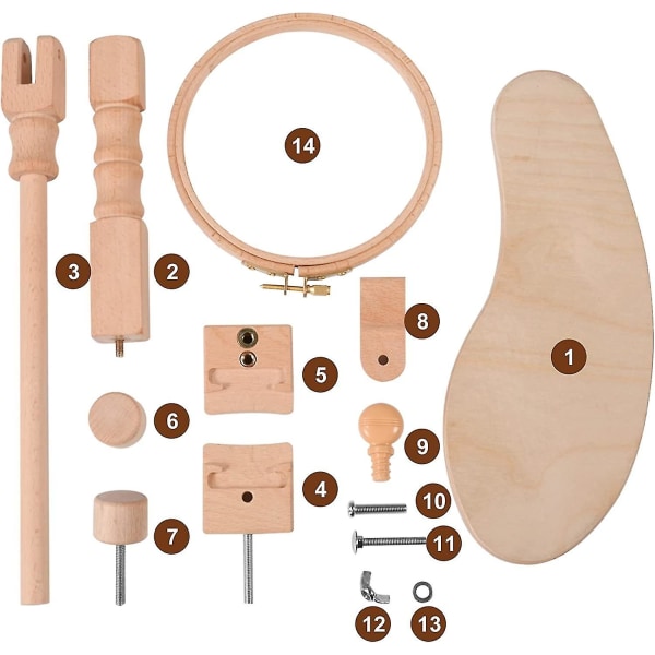 Broderistand med 6 tommer ramme - Drejet broderiramme stand, træ korssting ramme stand til håndarbejde, håndfri broderiramme holder