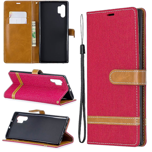 Assortert farge jeans stoff lommebok skinn deksel for Samsung Galaxy Note 10 Plus/Note 10 Plus 5G