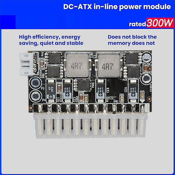 Høy effekt 300w 12v Dc5.5x2.5mm inngang Dc-atx Psu Pico Atx Switch Mining Psu 24pin Mini Itx Dc Atx P