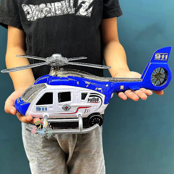 Kids Toy Police Helicopter Medium Size Rolling With Sounds And Lights High Quality Cod