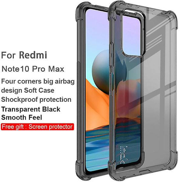 IMAK Täydellinen Runko Kestävä TCover Puhelinpuskuri Näytönsuojalla Xiaomi Redmi Note 10 Pro Max/Not