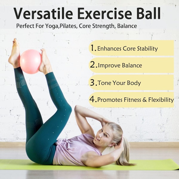 Pilatesball 25cm Fitness Yogaball Treningsball Pilatesball Liten Treningsball for Nybegynnere og Profesjonelle