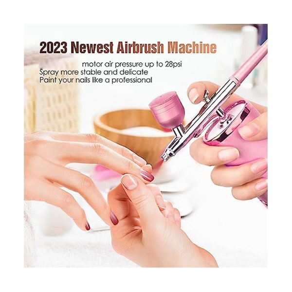 Airbrush Kit Kompressorilla - Päivitetty Airbrush Makeup Machine -sumutin Ladattava kädessä pidettävä kannettava johdoton Airbrush