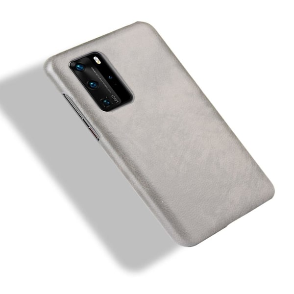 Litchi Skin Läderbelagd PC Baksida Telefonfodral För Huawei P40 Pro