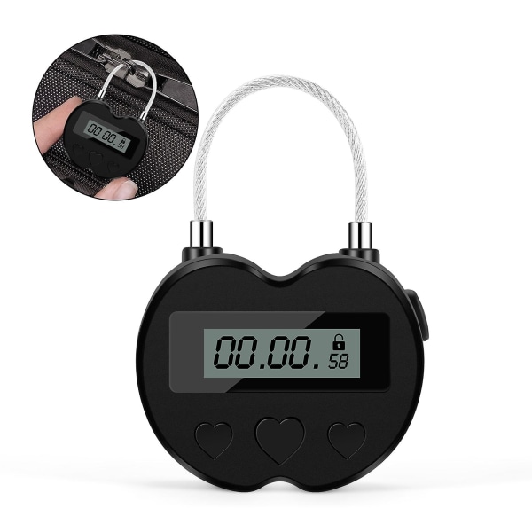 Smart Time Lock LCD-näyttö Time Lock monitoiminen matkaelektroninen ajastin, vedenpitävä USB ladattava väliaikainen ajastin riippulukko