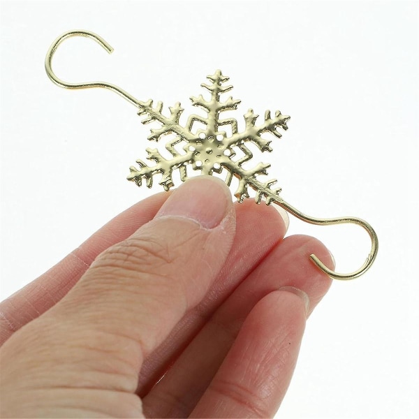 Skrivebordsdekor 30 stk Snowflake Tre Ornament Kroker Dekoreringshengere Metalltråd Ornament Kroker Gull