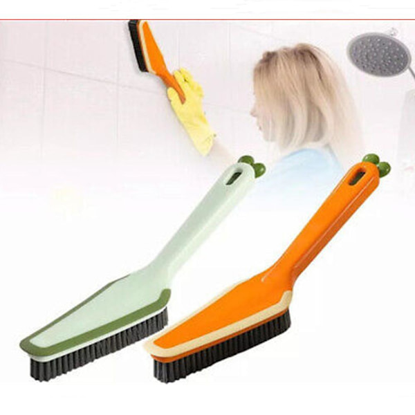 Multiple Functions 4-in-1 Carrot Bathroom Brush For Wall Crevice, Corner Floor and Home Cleaning