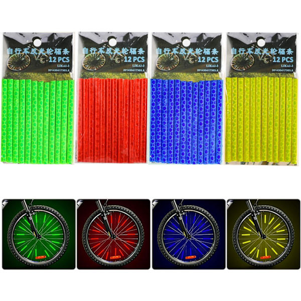 Cykel Ekrar Reflektor, 4/48-pack (12 x Blå + 12 x Grön