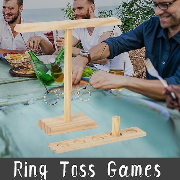 Ring Toss Spel Kul Sport Utomhus Inomhus Handgjorda Trä Ring Toss Krokar Snabbt Interaktivt Spel B