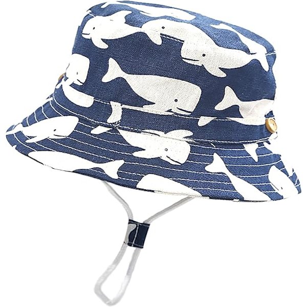 Baby Toddler Bucket Solhat Sød Print Sommer Strandhat med Justerbar Hagebånd til Børn（2-4 år）