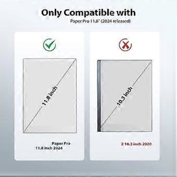 11.8\" eBook Magneettikotelo Kynäteline Suojus Automaattinen Lepotila/Herätys Remarkable Paper -laitteelle Musta Black