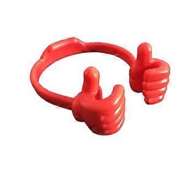 Thumbs-up -puhelinteline, tablettiteline pöydälle, älypuhelimille, matkapuhelimille ja tableteille (punainen) Red