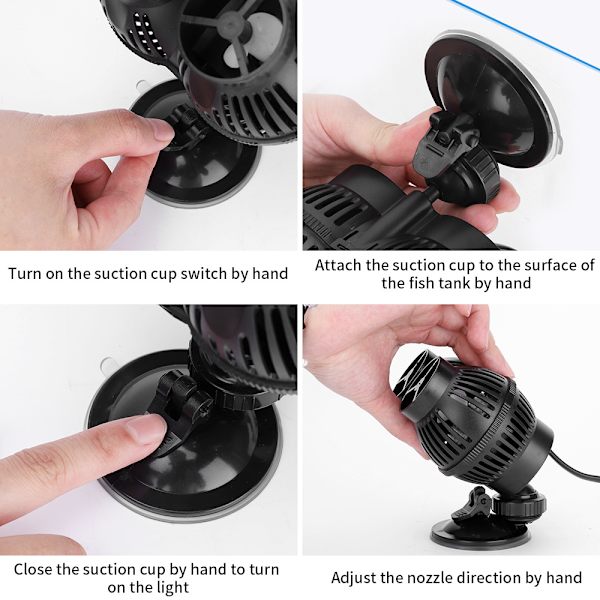 1 stk. 12W Bryggepumpe Wavemaker sugekop Akvarie Vandpumpe