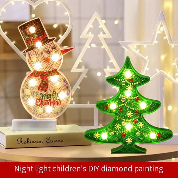 Barn Jul Diamantbroderi 5D DIY Diamantmålning LED