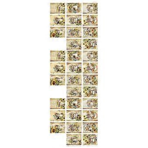 30 Ark Dekorativt Materialpapir Søtt Mønster Scrapbooking Dekorativt Papir for Dagbok Mobiltelefondeksel Planlegger