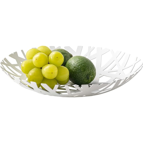 Fruit Bowl, Metal, White, One Size