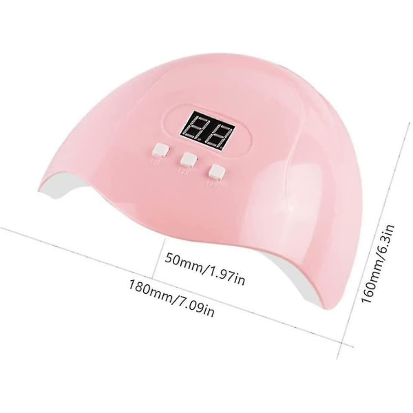 Gel Nail Lamp Timing Led tørketrommel herdelys Usb Uv Polish med LCD digital skjerm 54w 1 stk