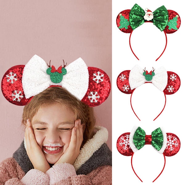 3 stk juledekorasjon pannebånd Mickey Kids pannebånd hode