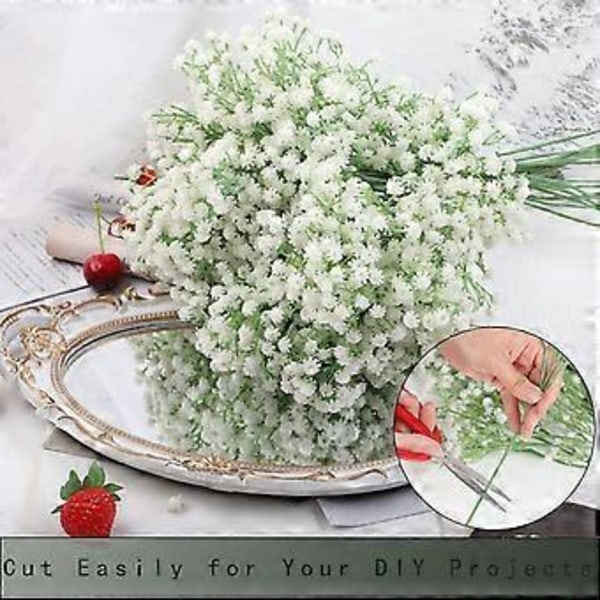 10 stk. 5-grenet 25 mesh A hvid - blomsterarrangement til hjemmet plastikblomster