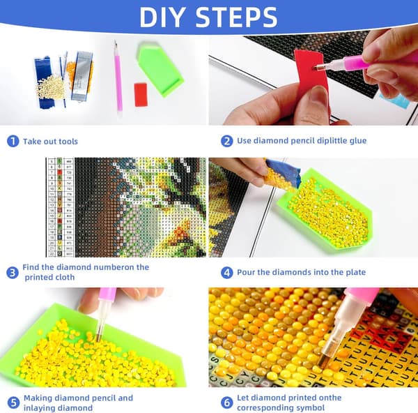 Diamantmaleri-sæt til voksne, 12x16 tommer DIY digitalt maleri A