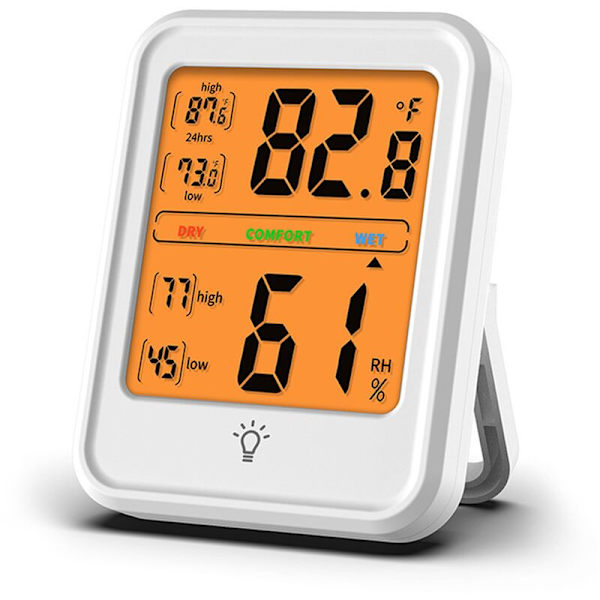 Professionell inomhus hygrometer termometer luftfuktighet och rumstemperaturmätare digital med bakgrundsbelyst knapp
