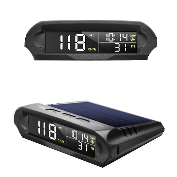 Universal Hud Bil Sol Digital Meter Gps Speedometer Overspeed Alarm Afstand Højde Display