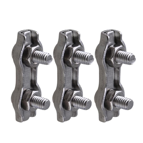 20 stk. M2 dobbeltstolpebolt-wire-clips 304 rustfrit stål kabelklemme