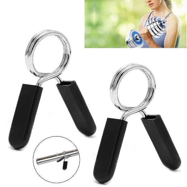 2 stk. Barbell Gym Vægtløftning Bar Dumbbell Låseklemme Fjederspænde Clips（30mm）