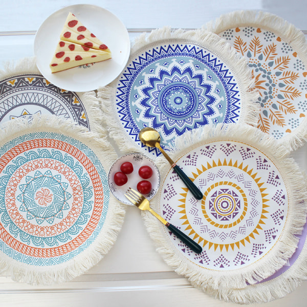 Placemat Placemats 4 Pcs Woven Boho Mandala Placemat