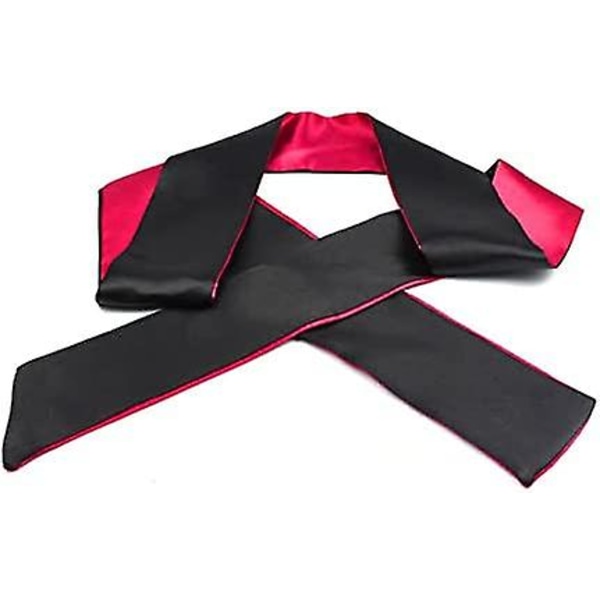 1 stk. Satin sovemaske Blød silke sovemaske Søvn øjenmaske Søvn sovemaske til sovende spil (sort rød)
