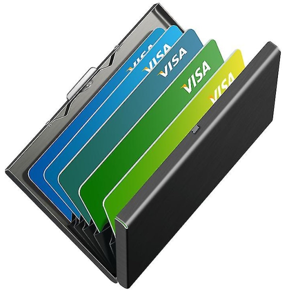Män Kreditkortshållare Svart Smal Money Clip Metallplånbok ID- case Portabel