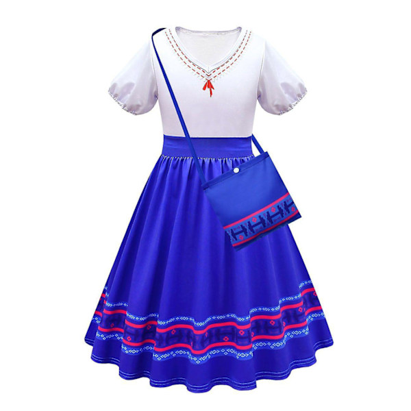 Lasten Encanto-tyttöjen mekko Encanto-asu sopii 3-10-vuotiaille（120cm）