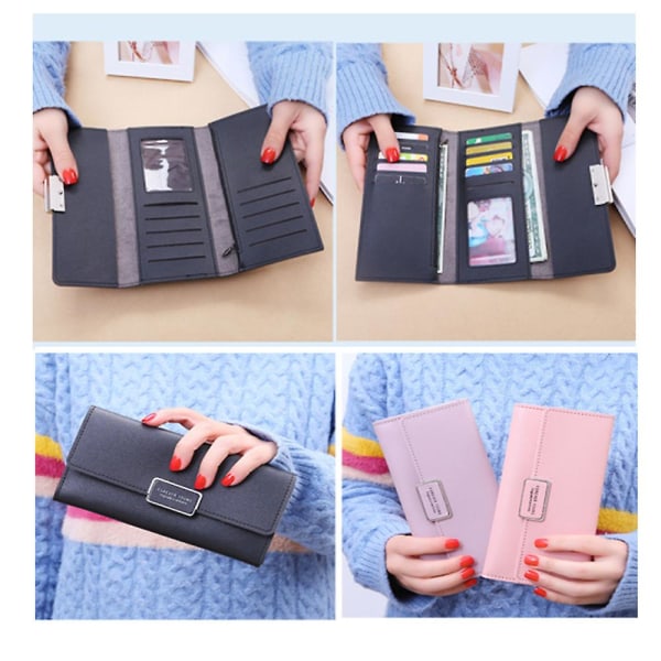 Läderplånböcker för kvinnor Slim Design Dam Kreditkortshållare Clutch Multi Card Organizer