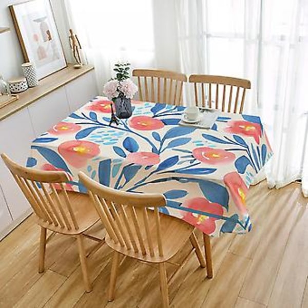 Bordsduk, tryckt bordsduk, rektangulär skrynkelfri tvättbar bordsduk, slitstark polyester bordsduk för kök, middagar, fester (78 tum)