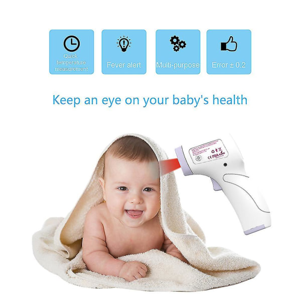 Digital LCD-skärm termometer Beröringsfri baby infraröd panna temperaturpistol