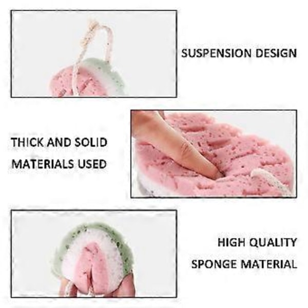 3 st Badsvampar för Kvinnor, Män, Vuxna, Barn. Svamp Loofah Kroppsskrubb Duschsvamp för Kroppstvätt Badrum
