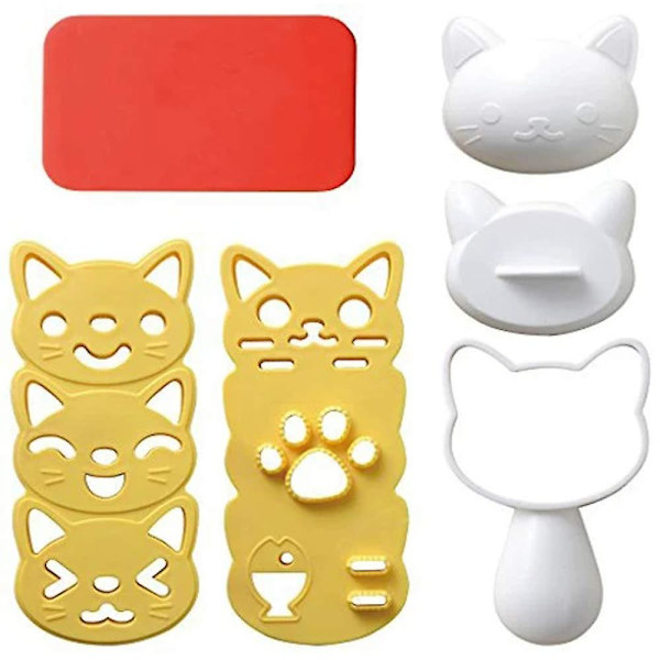 Risbollform Set Katt Söta Risbollform Diy Sushi Bento Nori Köksrisform