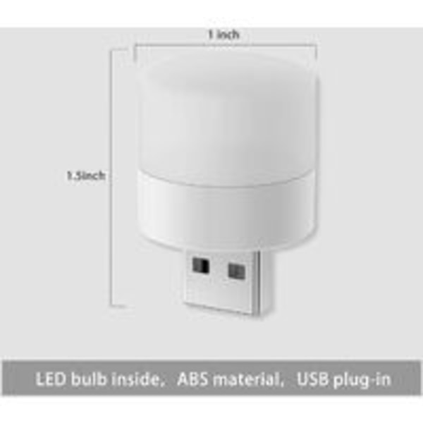 Mini USB-nattlampa, kompakt LED-lampa, bärbar belysning, Ambien