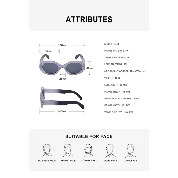 Goggles aurinkolasit naiset miehet retro ovaali aurinkolasit tytöt pojat aurinkolasit（Style4）